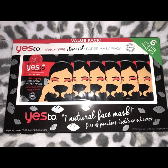 SOLD Yes To Charcoal Paper Mask 6pack NIB - Picture 1 of 2